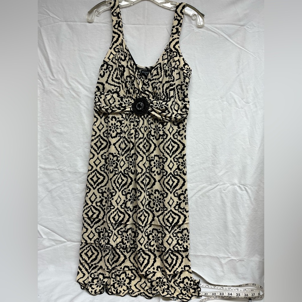 En Focus Studio Ikat Print Tiered Dress - Tribal Sleeveless - Geometric
